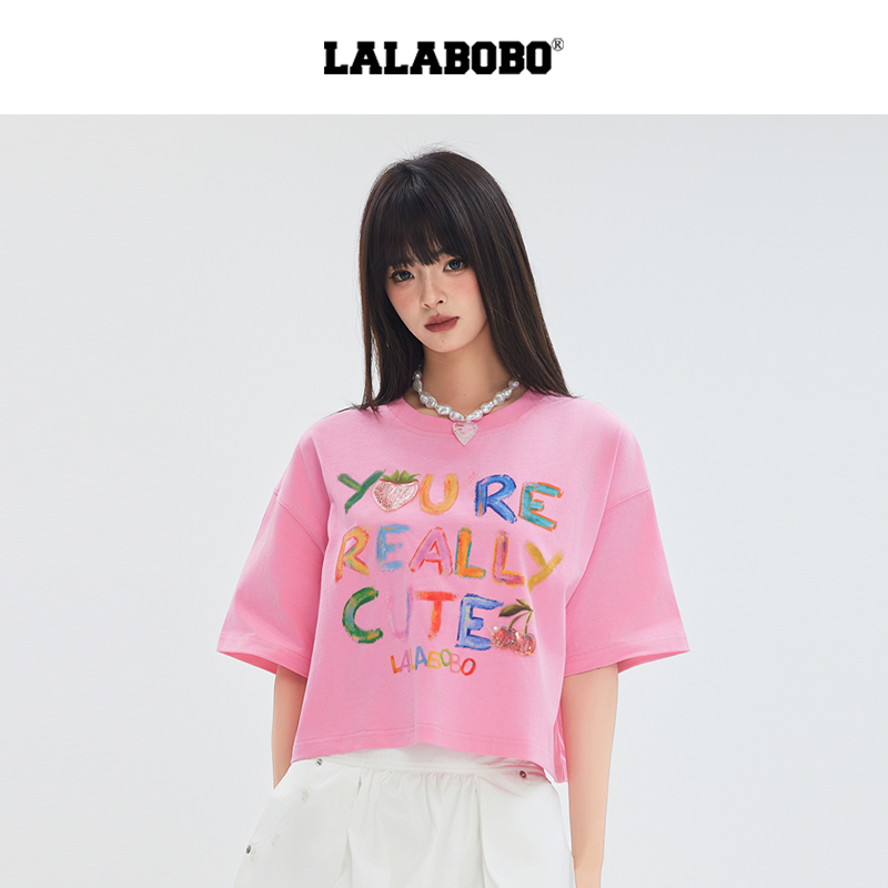 LALABOBO水果小熊短袖T恤