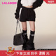 LALABOBO2023冬季 WXZD12 LBCD 新款 纯色休闲治愈美学毛绒休闲短裤