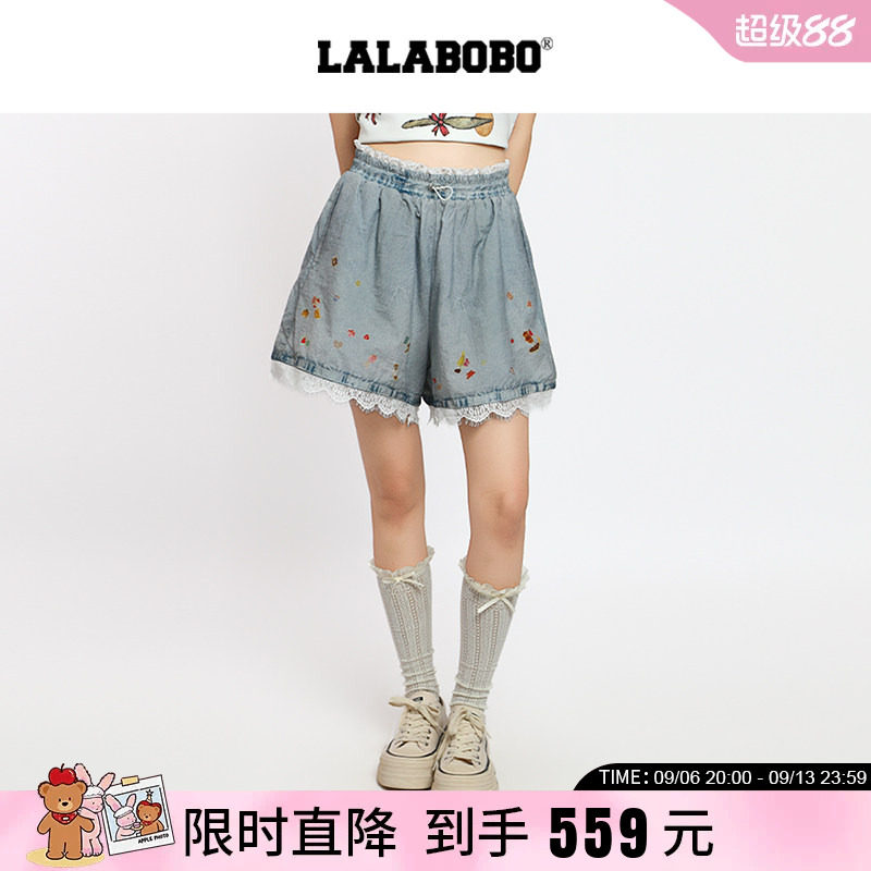 LABOLABO视错贴纸梭织短裤