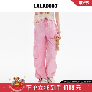 【丁程鑫同款】LALABOBO25年工装裤夏新款女原创潮休闲直筒长裤