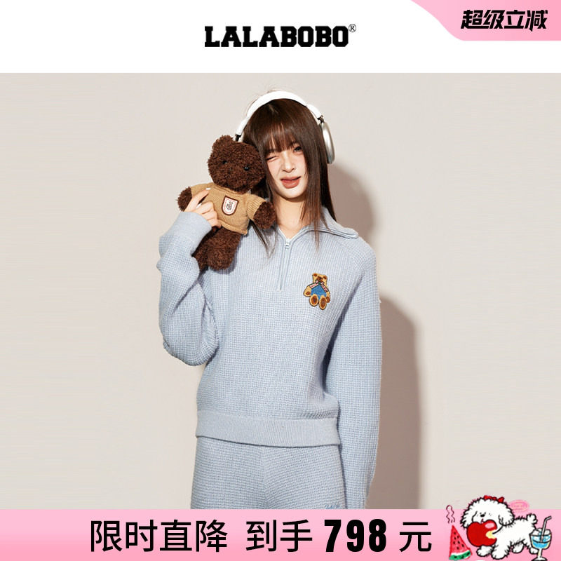 LABO半高领拉链小狗套头卫衣