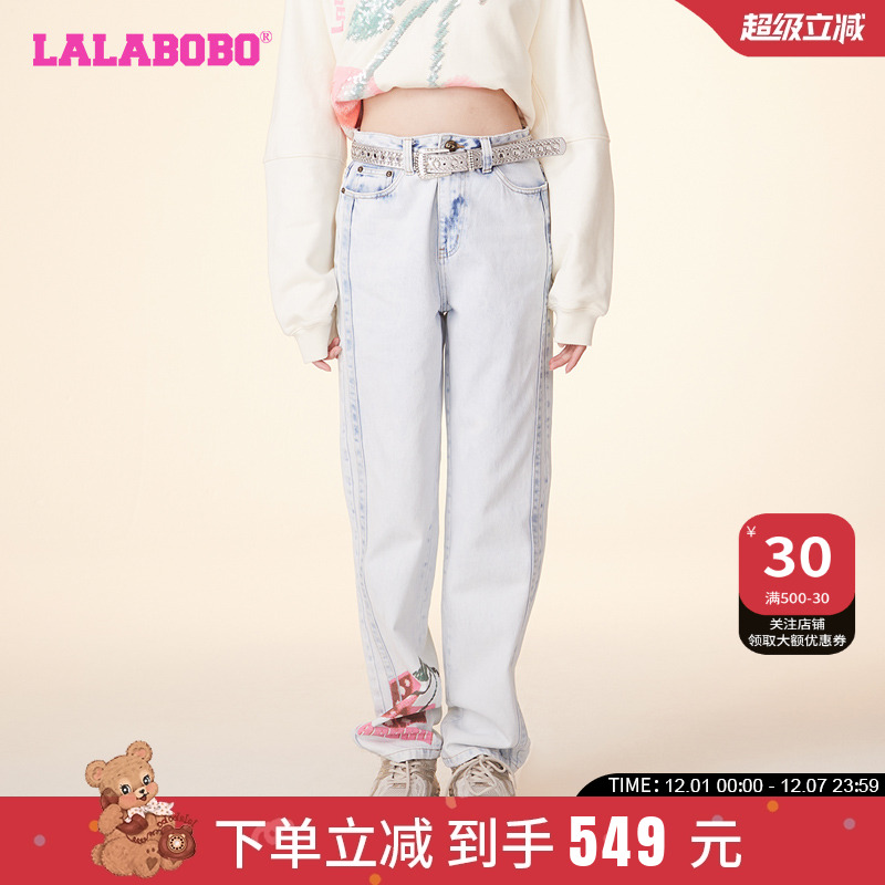 LALABOBO牛仔裤骰子水果