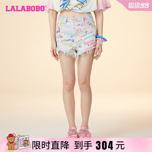 LALABOBO2牛仔短裤复古休闲