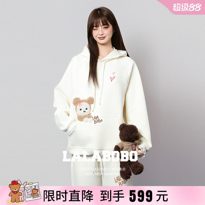 LALABOBO戴帽狗连帽卫衣