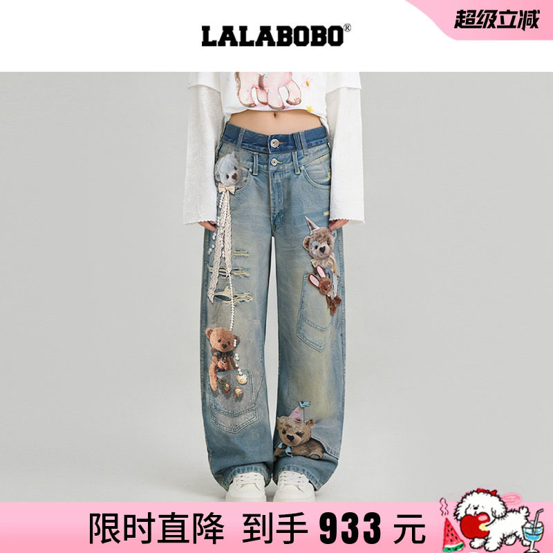 LABO捉迷藏小熊弯刀牛仔裤