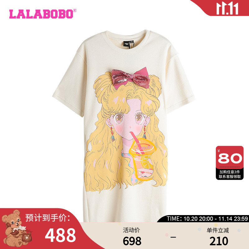 LALABOBO休闲宽松连衣裙