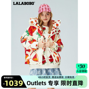 LALABOBO2023冬季新款宽松保暖草莓双面穿羽绒服女|LBBD-WSYR17