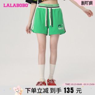 女LBCB LALABOBO2023夏季 休闲运动宽松抽绳短裤 美式 WXZD42 新款