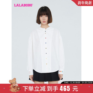 风H型长袖 美式 梭织衬衫 外套女 WSWC16 LALABOBO24春秋新品 LBCC 款