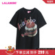 LALABOBO24夏季 WSDT14 T恤女CBDB 新款 潮宽松休闲可爱蛋糕字母短袖