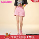 新款 复古休闲大字母图案牛仔短裤 女士 LALABOBO24夏季 LBDB WXZD14