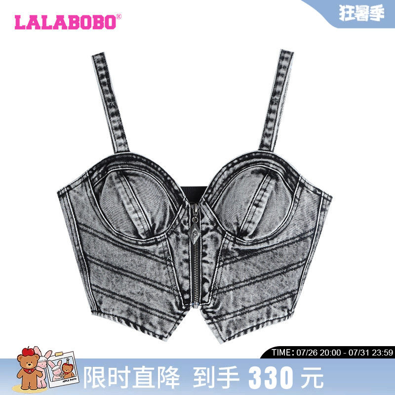 LALABOBO复古牛仔背心