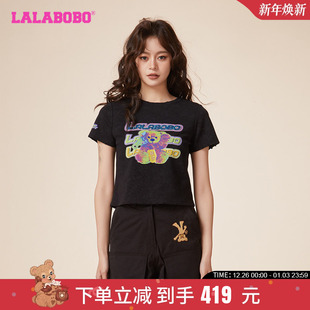 WSDT22 T恤女士LBDA LALABOBO2024春夏新款 甜辣可爱热成像套头短袖