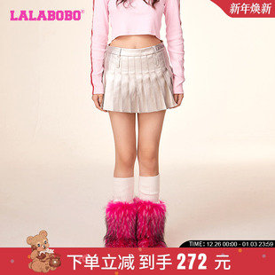 LBCC LALABOBO2023秋季 可爱风银色logo半裙女 休闲美式 WXZQ51 新款
