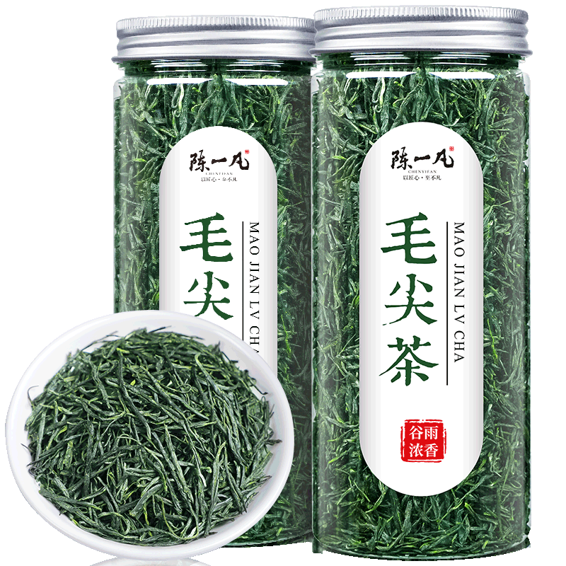 陈一凡毛尖茶叶绿茶2023新茶谷雨茶雨前春茶一级浓香型罐装100g
