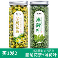 Chen Yifan's fresh edible mint leaf tea granules, mint bud chrysanthemum tea, and lemon slices soaked in water for drinking as a herbal tea thumbnail 2