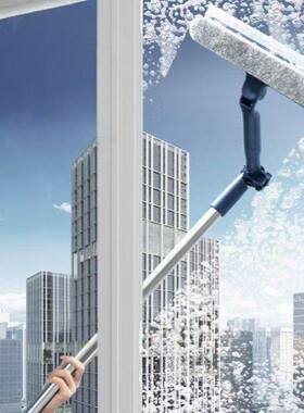 /七星百货擦窗器高层外窗加长杆擦玻璃神器保洁清洁工具窗户刮水