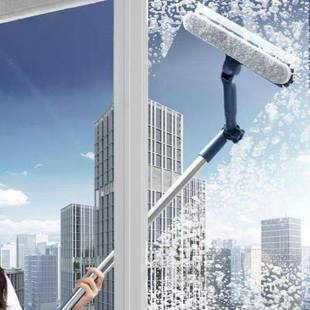 /七星百货擦窗器高层外窗加长杆擦玻璃神器保洁清洁工具窗户刮水