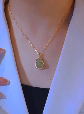 @婉妮百货新中式钛钢葫芦项链2026新款轻奢小众锁骨链气质百搭a7