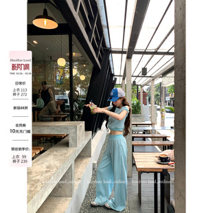 20点上新88折 氧气套组 斜肩T恤抽绳休闲裤 HuoHuo 套装