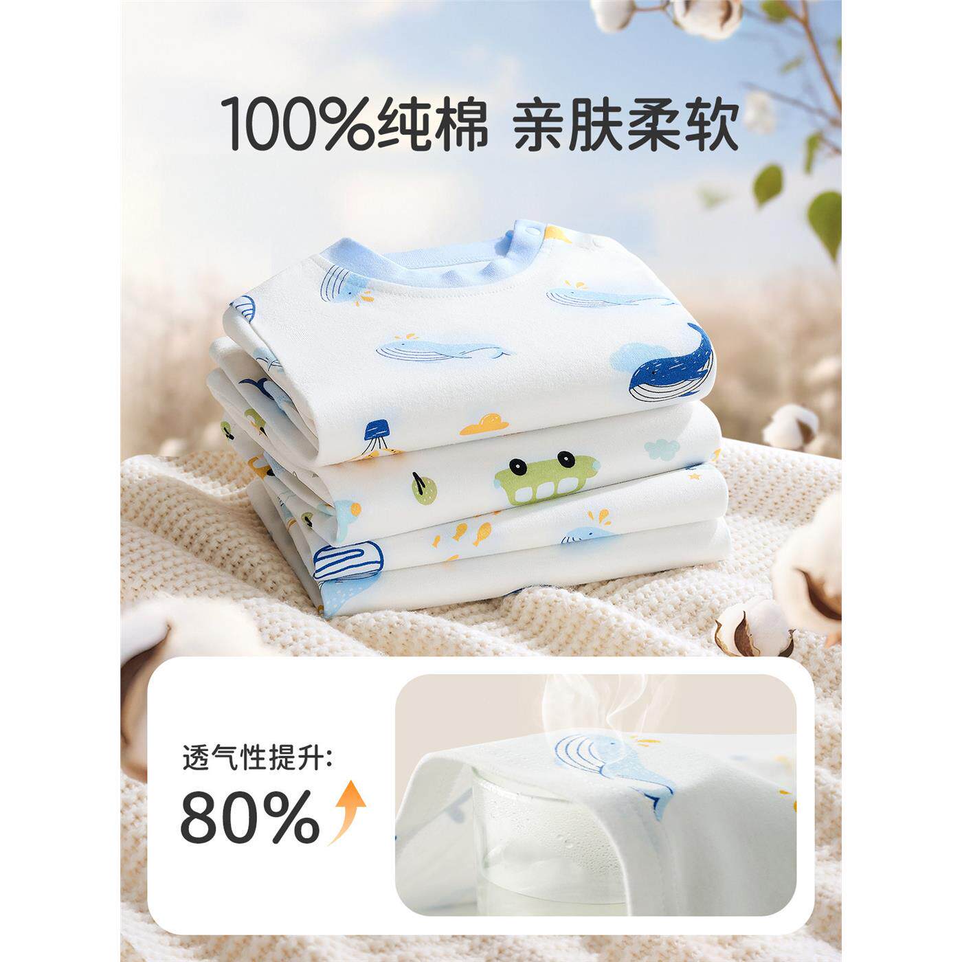 JQ婧麒儿童秋衣套装纯棉
