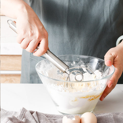不锈钢单眼线圈面粉搅拌器双眼管柄打蛋器手动烘焙打粉器现货