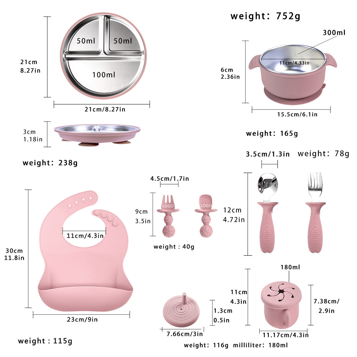 宝宝辅食碗304不锈钢婴儿