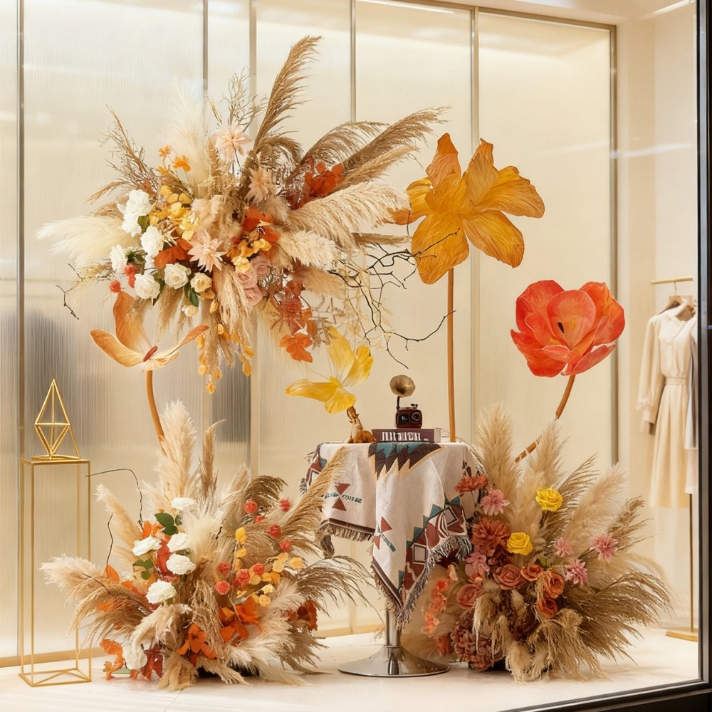 芦苇草仿真花造景巨型纸艺花假花氛围布置橱窗摆件美陈装饰场景,家居饰品,仿真花/假花,淘宝优惠券,粉丝福利购,淘宝优惠卷