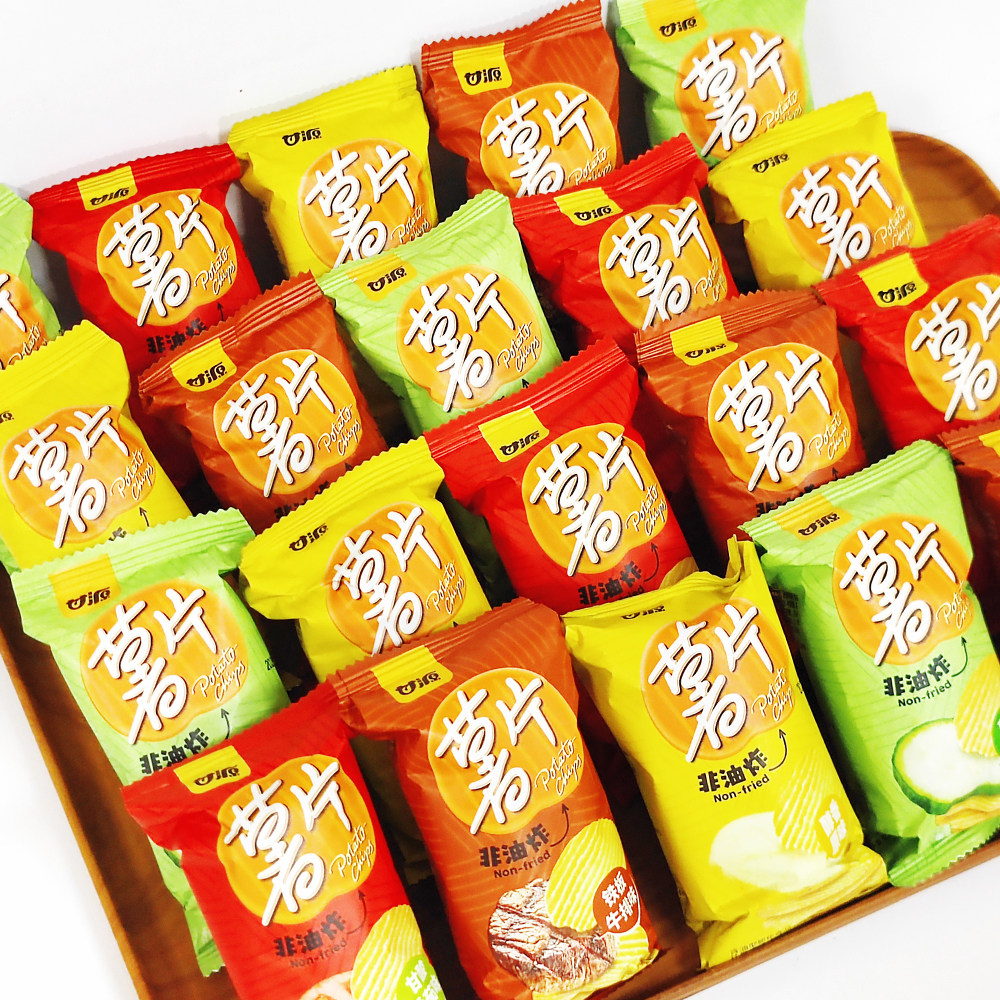 甘源薯片番茄味黄瓜原味牛肉散称