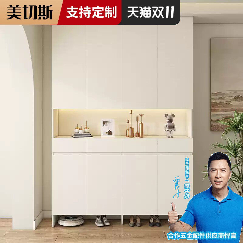 定制18MM实木鞋柜家用加厚隔断柜
