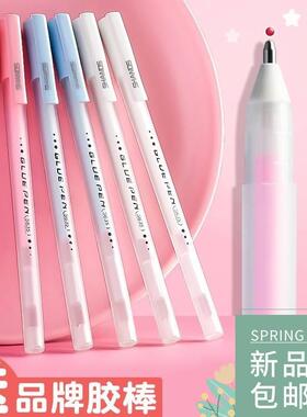 Jelly Color Fast Dry Cute Glue Stick Pen Shape Solid Color G