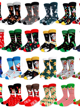 59 Style Men Christmas Socks Funny Xmas Santa Claus Tree Sno