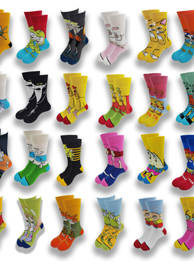 1 Pair Funny Cartoon Anime Socks Novelty Men Socks Women Bre