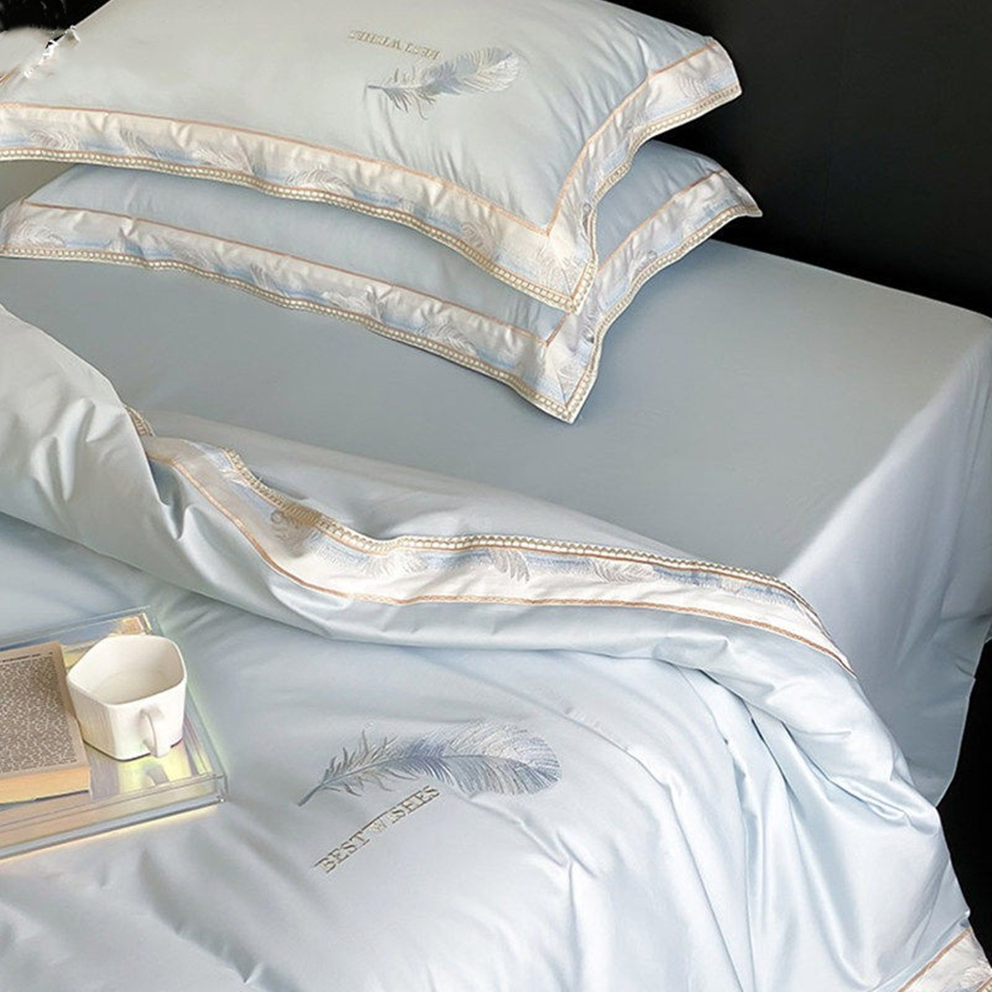 日本GP秋冬全棉四件套羽毛刺绣