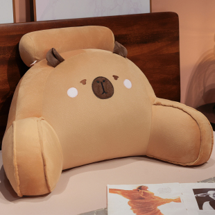 卡皮巴拉靠枕床头靠垫软包靠背垫床上玩手机护腰枕学生宿舍腰垫夏