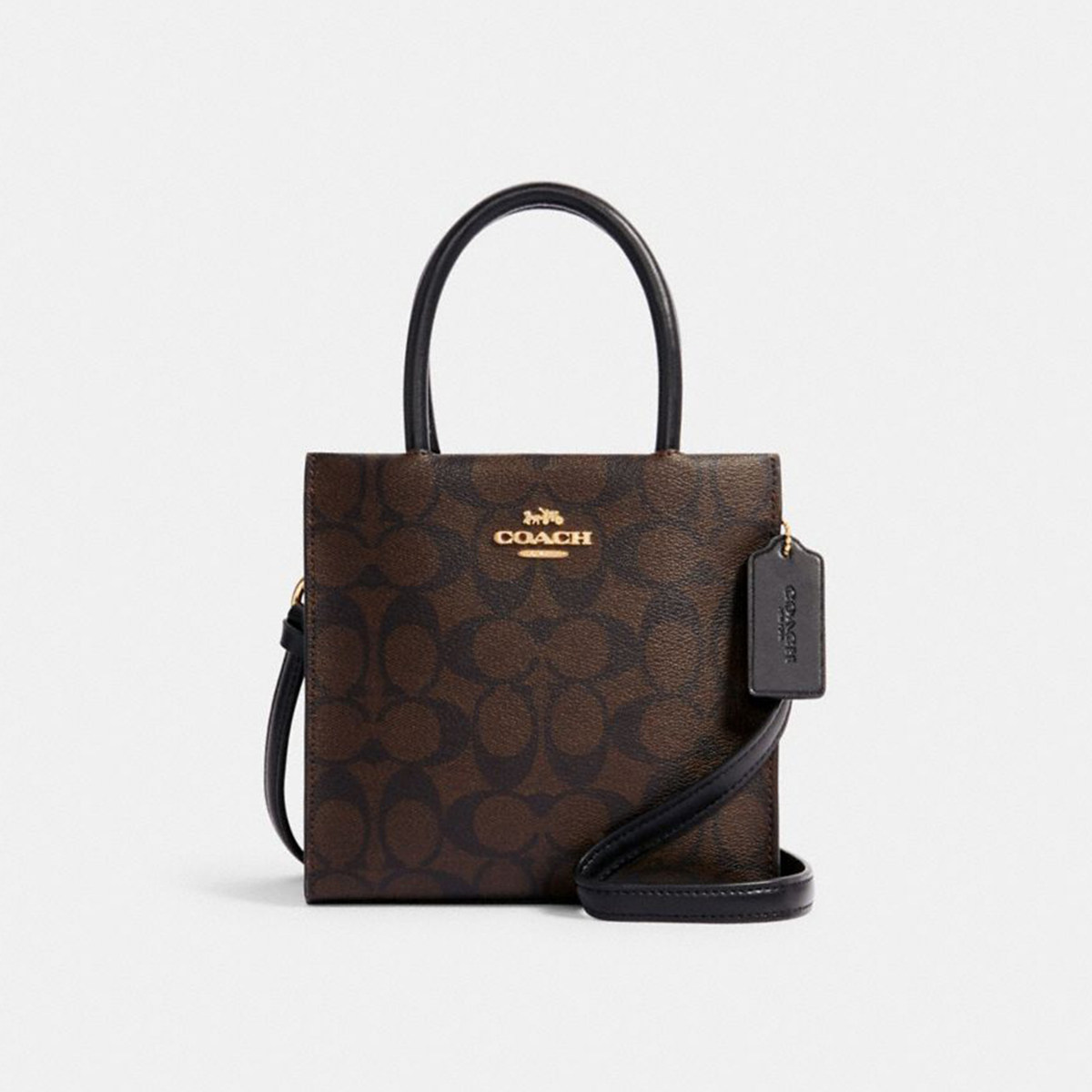 COACH/蔻驰官方 奥莱款MINI CALLY女士老花单肩斜挎手提包琴谱包