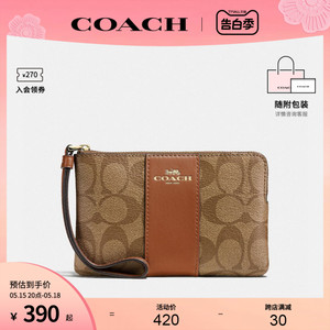 COACH/蔻驰官方 奥莱款女士新款时尚标志老花手拿包钱包F58035