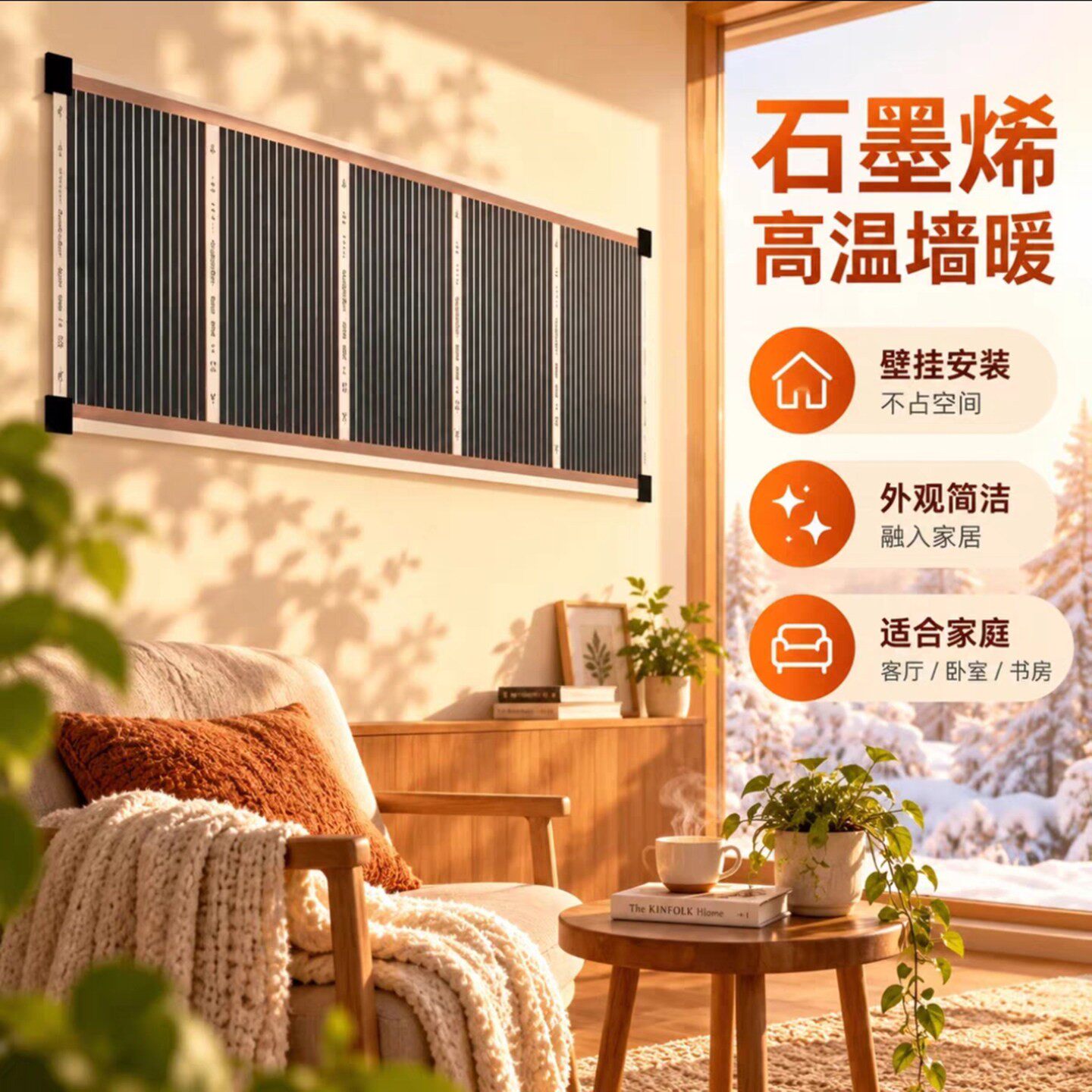 石墨烯家装电热片墙暖燕乐家用壁挂高温电暖膜挂墙取暖器a8