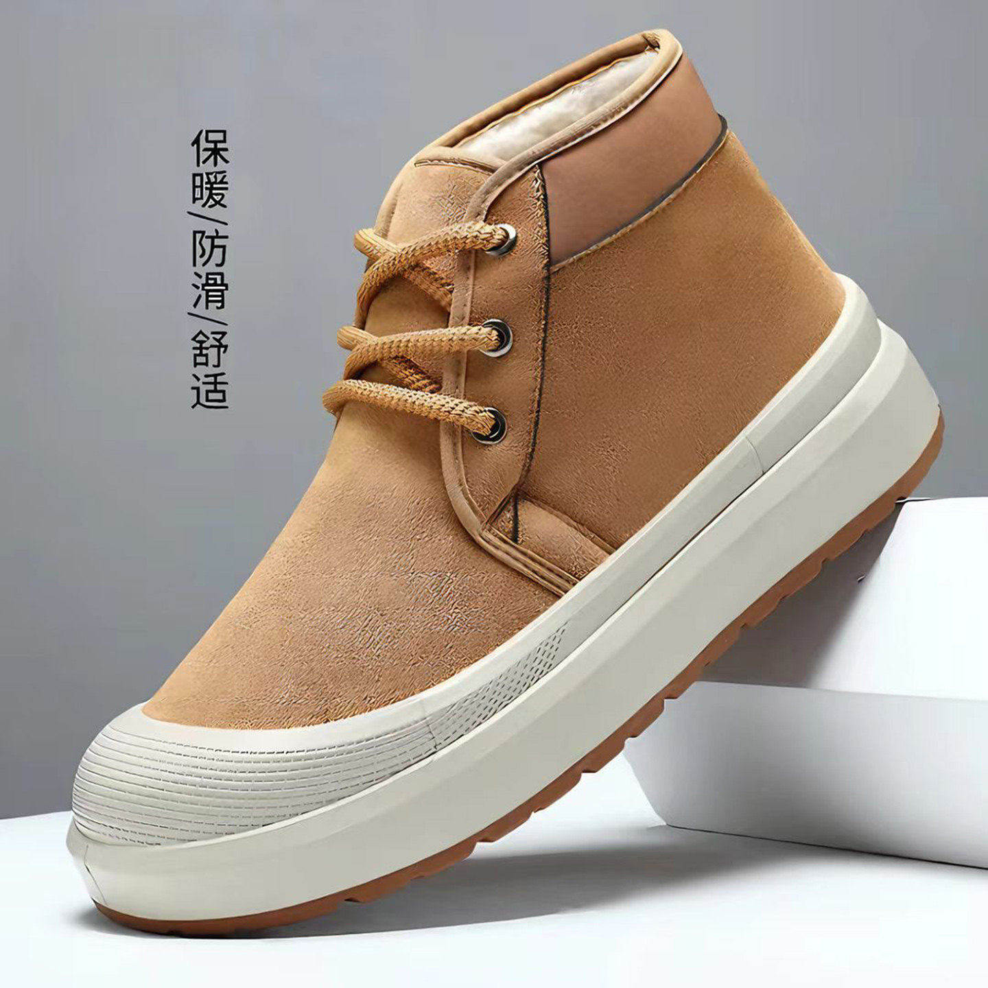 盛莱德男鞋男款帕拉鞋冬季款防滑马丁靴男士加绒加厚雪地靴棉鞋