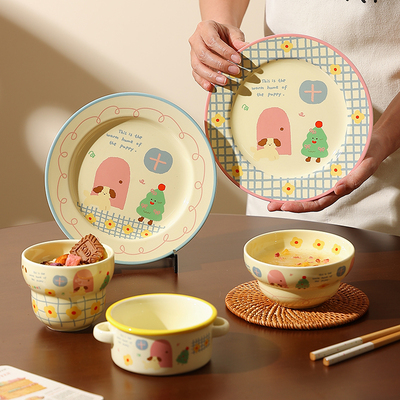 陶瓷餐具家用饭碗盘子甜品盘碟子
