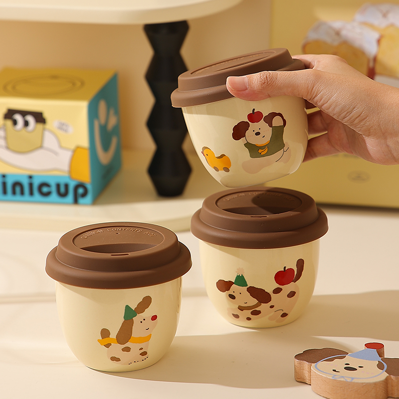 好看的咖啡杯带盖陶瓷杯子