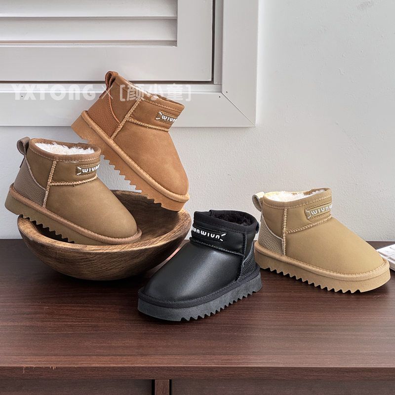 亲子短靴防寒加绒加厚