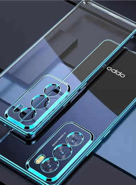 适用于OPPO Reno 14 13 12 11 10 9 F Pro手机壳国际版超薄电镀边框透明硅胶保护套镜头精孔防摔保护高级软壳