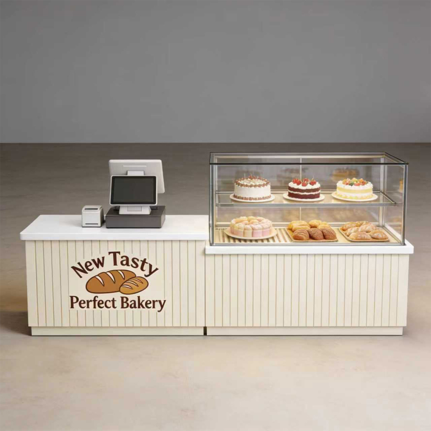 室内铁艺糕点面包展示柜奶茶蛋糕前台咖啡厅吧台收银台商用可定制