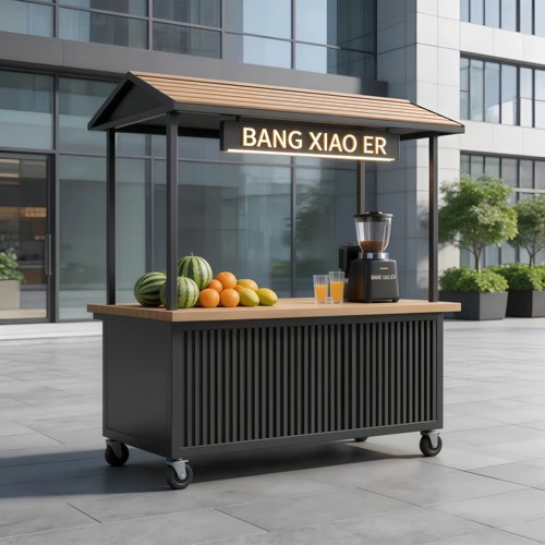 商用可移动摆摊小推车商用流动多功能餐车户外摆摊餐车手推小吃车