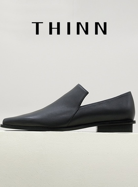 博主同款THINN the pause 春夏时尚日常通勤黑尖头小牛皮经