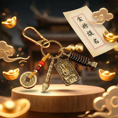 文昌塔生肖钥匙扣6件套金榜题名