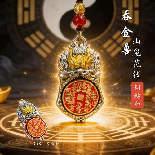 天官赐福吞金兽转转车钥匙扣