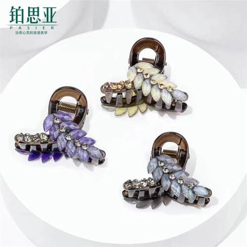 铂思亚发饰新款穗安优雅温柔高级半扎发4公分亚克力抓夹 F B216