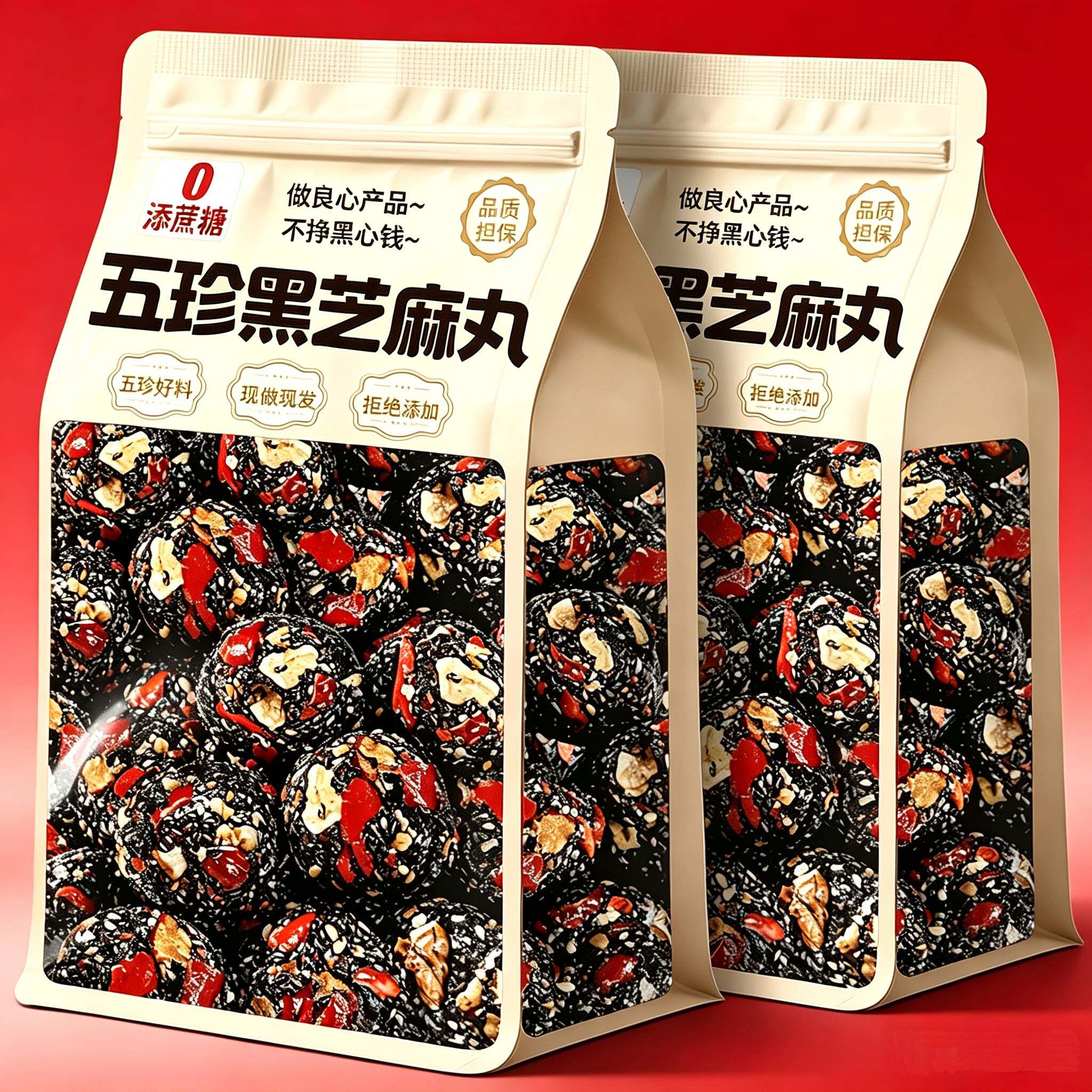 黑芝麻丸桑葚核桃红枣枸杞